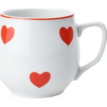 Český porcelán, Dubí Hrnek Baňák 300 ml červená srdce