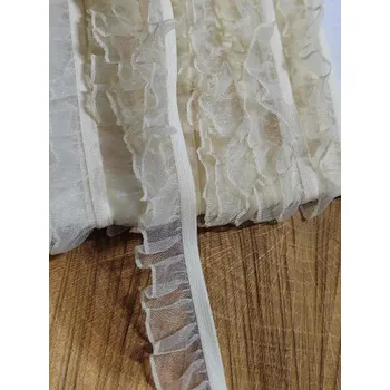 Textilní guma Pruženka s volánkem šíře 18 mm barva krémová