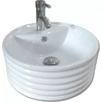 Umyvadlo Maxwhite 8071 VICENZA Umyvadlo keramické kulaté na desku s otvorem pro baterii 42,5x42,5x17,5cm