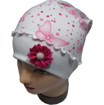 Čepice obvod 52 cm-Dívčí šátek Rockino - bílá barva