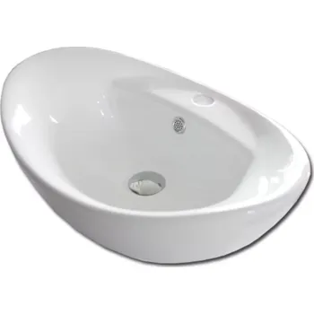 Umyvadlo Maxwhite 8001 FANO Umyvadlo keramické oválné na desku s otvorem pro baterii 58x39x17,5cm