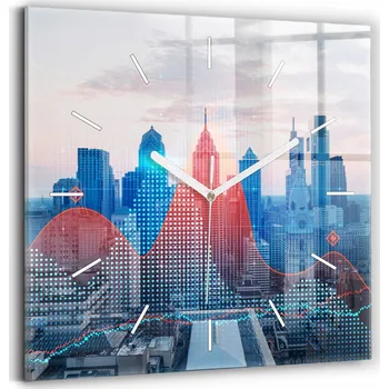 Hodiny Nástěnné hodiny Wallfluent modré 30 cm