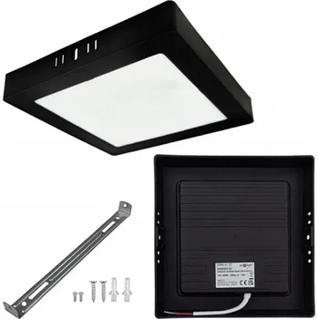 Stropní přisazené svítidlo Ecolight 12 W černé čtvercové