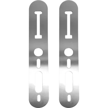 Dveřní kování BOT široký krycí kovový štítek za kliku H1 stříbrný pro zakrytí děr a poškrábání dveří