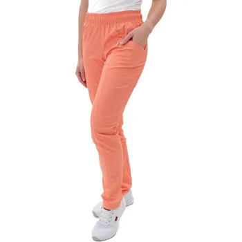 Zdravotnický oděv Perlička® Zdravotnické kalhoty SISI SATTÉ Slim Broskvová Barva: Broskvová, Velikost: 36