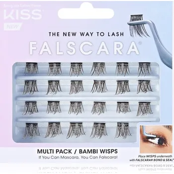 Umělé řasy KISS Falscara Wisp trsové nalepovací řasy s uzlíkem Bambi 24 ks