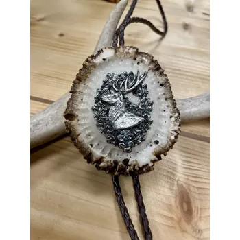 Přívěsek Myslivecké bolo - jelen stříbro (Ozdobný lovecký přívěsek)