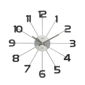 Hodiny JVD Černé antracitové paprskovité kovové hodiny JVD HT072.4 s číslicemi