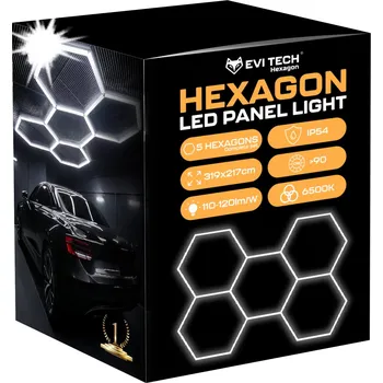 LED panel LED Lampa HEXAGON Stropní panel osvětlení Dílna Garaž Dům 319x217 cm