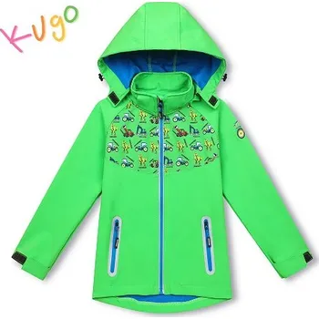 Chlapecká bunda Chlapecká SOFTSHELLOVÁ BUNDA zelená Kugo HK3121 (Nezateplená softshellová bunda)