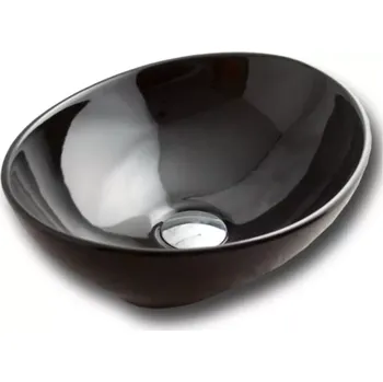 Maxwhite 8002black Corno Umyvadlo keramické oválné na desku černé 40,5x33x14,5cm
