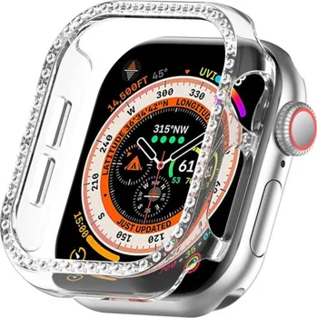 Pouzdro na mobilní telefon Pouzdro posázené kamínky pro Apple Watch 42mm (Series 10 / 11) - čiré