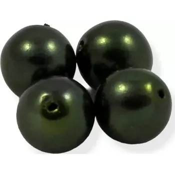 Korálek Voskové perle tmavě zelené 8mm - 10 ks