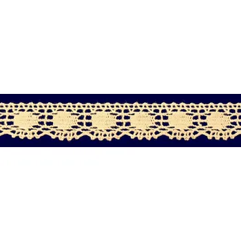 Stuha Bavlněná paličkovaná krajka - smetanová - šířka 2,5 cm