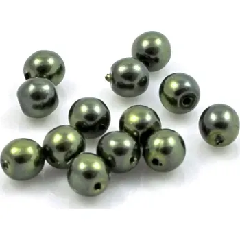 Korálek Voskové perle tmavě zelené 4mm - 36 ks