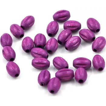 Korálek Dřevěný korálek ozdobný fialový – 25 ks
