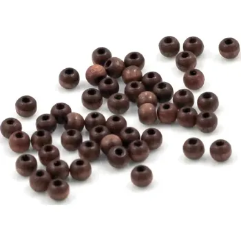 Korálek Korálky dřevěné hnědé 4mm – 50 ks