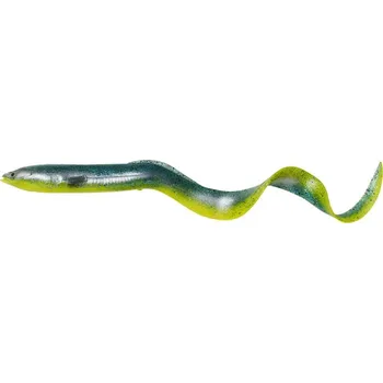 Umělá nástraha SAVAGE GEAR Gumová Nástraha 3D Real Eel Bulk 15cm 12g Green Yellow Glitter