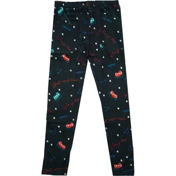 Dívčí kalhoty W.D. DÍVČÍ THERMO LEGÍNY černé hvězdičky W.D. 634