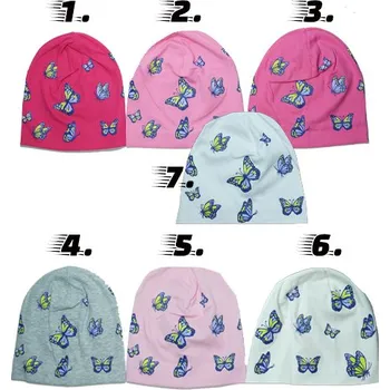 Čepice Dívčí čepice jarní/podzimní MP motýlek