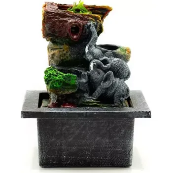 AWM, Ltd, S3 8AL Pokojová / Stolní Fontána s LED osvětlením - Sloní rodinka 20 cm