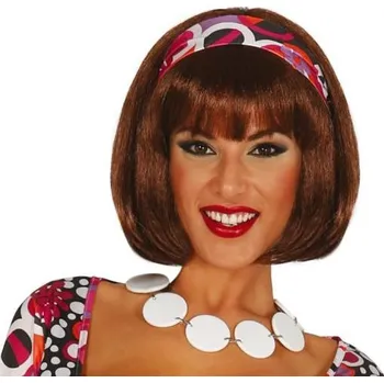 Karnevalová paruka Paruka mikádo s ofinou hnědá