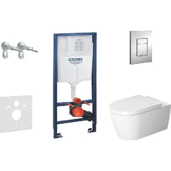 WC sada Grohe Rapid SL - Set předstěnové instalace, klozetu a sedátka ME by Starck, Rimless, SoftClose, tlačítka Skate Cosmo, chrom 38528SET-KM