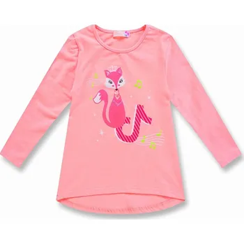 Dívčí tričko KUGO - dlouhý rukáv - tm.růžová