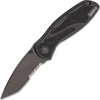 kapesní nůž KERSHAW Ken Onion BLUR TANTO asistovaný zavírací nůž, kombinovaná čepel - ČERNÁ/ČERNÁ, ZUBATÁ K-1670