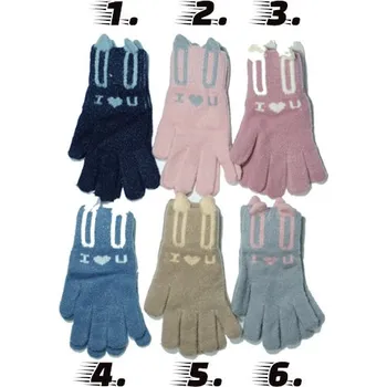 Rukavice DÍVČÍ ZIMNÍ RUKAVICE Echt MS049 (Dívčí zateplené prstové rukavice)