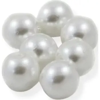 Korálek Skleněné perly korálky 6mm bílé – 15 ks