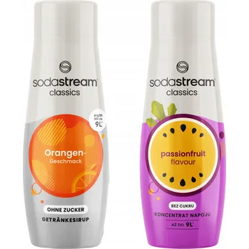 Sirup pro výrobník sody Sirupy SodaStream Orange Zero Pomeranč bez cukru + Marakuja Passionfruit