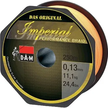 DAM Imperial Performance Braid Orange 125m PRŮMĚR [ mm ]: 0,22mm, NOSNOST [ kg ]: 18,8kg
