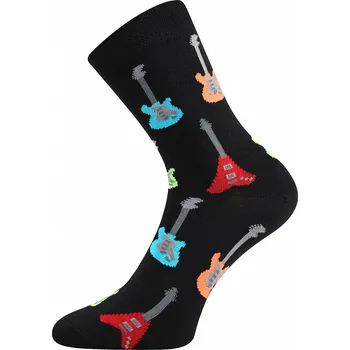 Chlapecké ponožky Fuski Boma - černá - kytary