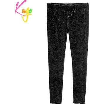 Dívčí oblečení DÍVČÍ LEGÍNY sametové černé Kugo ML7111