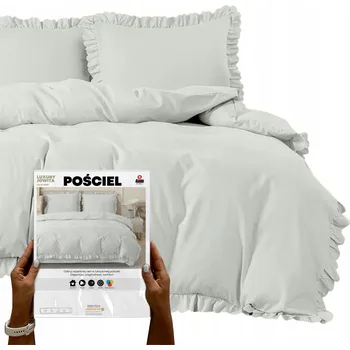 Povlečení POVLEČENÍ 220x200 s volánkem, mikrovlákno, sada PROSTĚRADLO Luxury Jowita