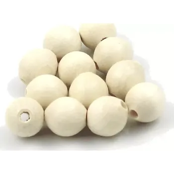 Dětské navlékací korálky Korálky dřevěné krémové 9/10 – 12 ks