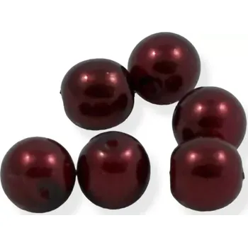 Korálek Voskové perle bordó 6mm - 15 ks