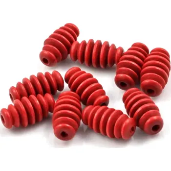 Dětské navlékací korálky Korálky dřevěné červené 8/17,5 – 10 ks