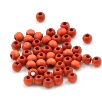 Korálek Korálky dřevěné oranžové 4mm – 50 ks