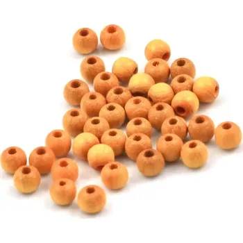 Korálek Korálky dřevěné SV oranžové 5mm – 40 ks