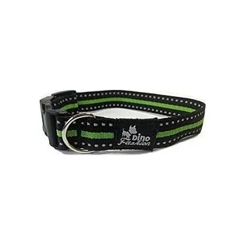 Obojek pro psa Obojek DINOFASHION reflexní zelený 45/2,5cm