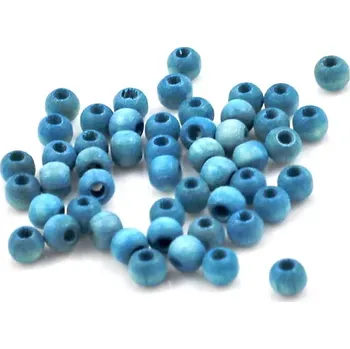 Korálek Korálky dřevěné tyrkysové 4mm – 50 ks