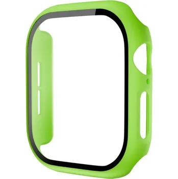 Pouzdro na mobilní telefon Matné pouzdro s tvrzeným sklem pro Apple Watch 46mm - neonově zelené