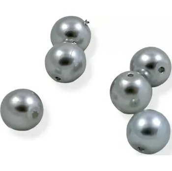 Korálek Voskové perle světle šedá 6mm - 15 ks