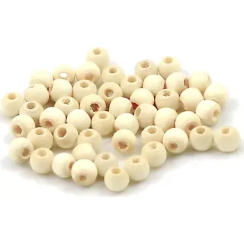 Korálek Korálky dřevěné krémové 4mm – 50 ks