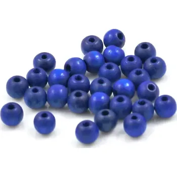 Korálek Korálky dřevěné TM modré 6mm – 30 ks