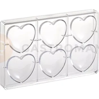 Čokoládová tyčinka Polykarbonátová forma na pralinky, 275x175 mm | MARTELLATO, Big Heart
