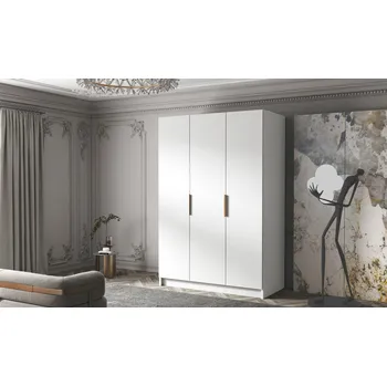 Šatní skříň Šatní skříň CALPE 150 I - bílá/zlaté úchytky