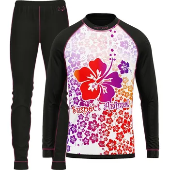 Set dětského termoprádla Set dětského funkčního prádla HAWAII černá Bamboo Ultra - Růžová / 120